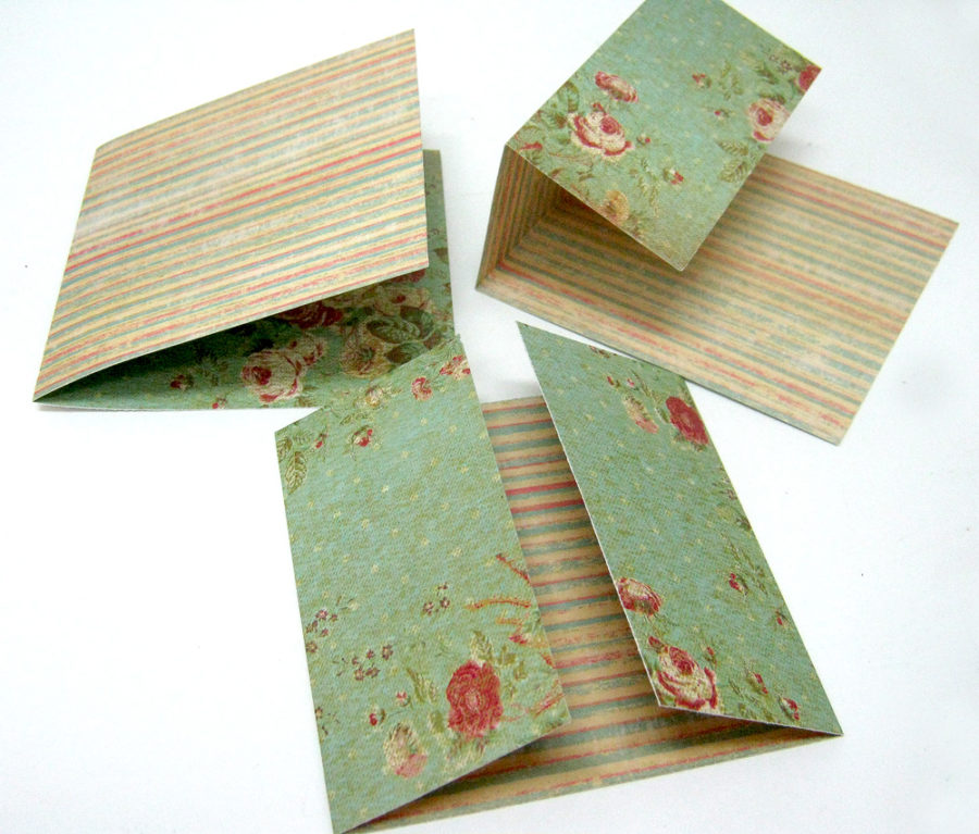 One Sheet of Paper Three Cards Craft Paper Scissors