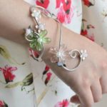 Flowers and Pearls Wrap Bracelet