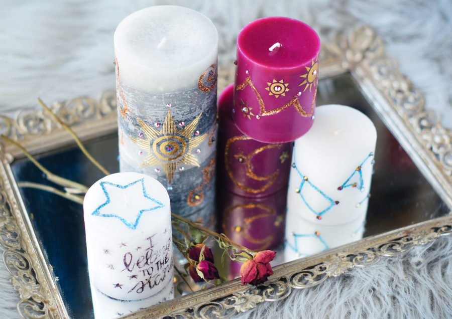 DIY Carved Glitter Candles Craft Paper Scissors