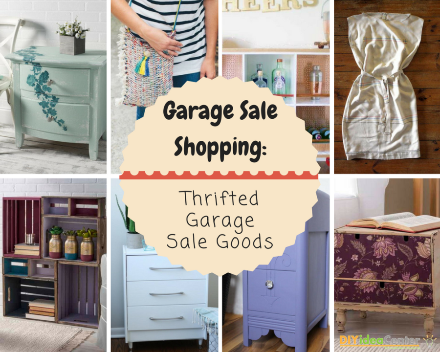 Garage Sale Shopping Thrifted Garage Sale Goods Craft Paper Scissors