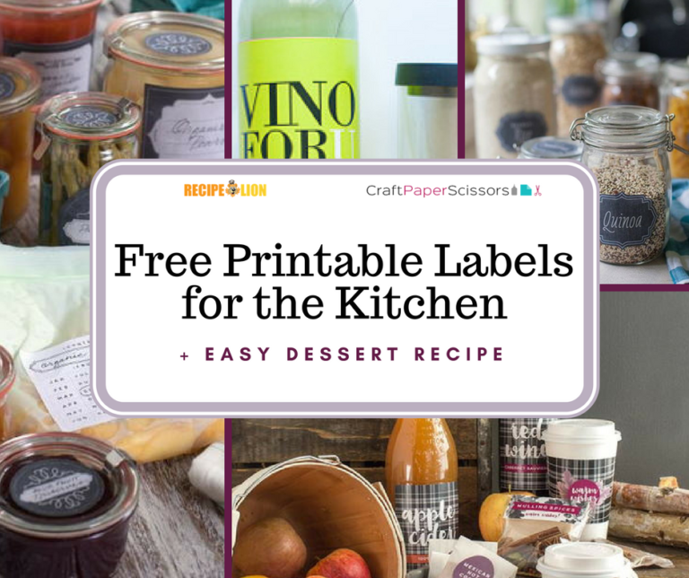 6 Free Printable Labels for the Kitchen + Easy Dessert Recipe - Craft ...